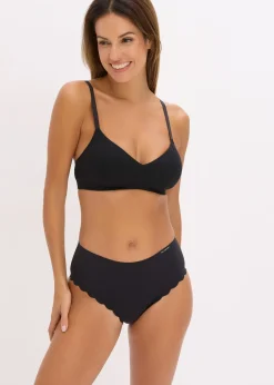 Soutien-gorge bralette rembourré, sans armatures, en coton côtelé