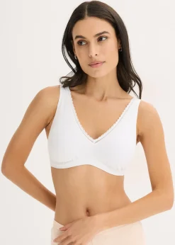 Soutien-gorge bralette rembourré en coton côtelé, sans armatures