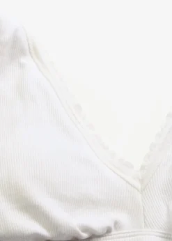 Soutien-gorge bralette rembourré en coton côtelé, sans armatures