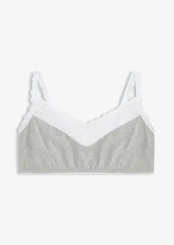 Soutien-gorge bralette sans armatures, coton et dentelle