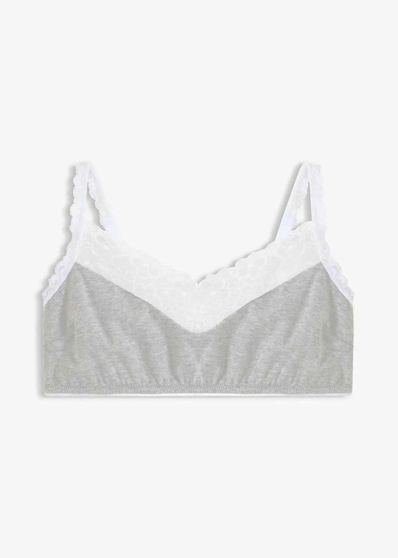 Soutien-gorge bralette sans armatures, coton et dentelle