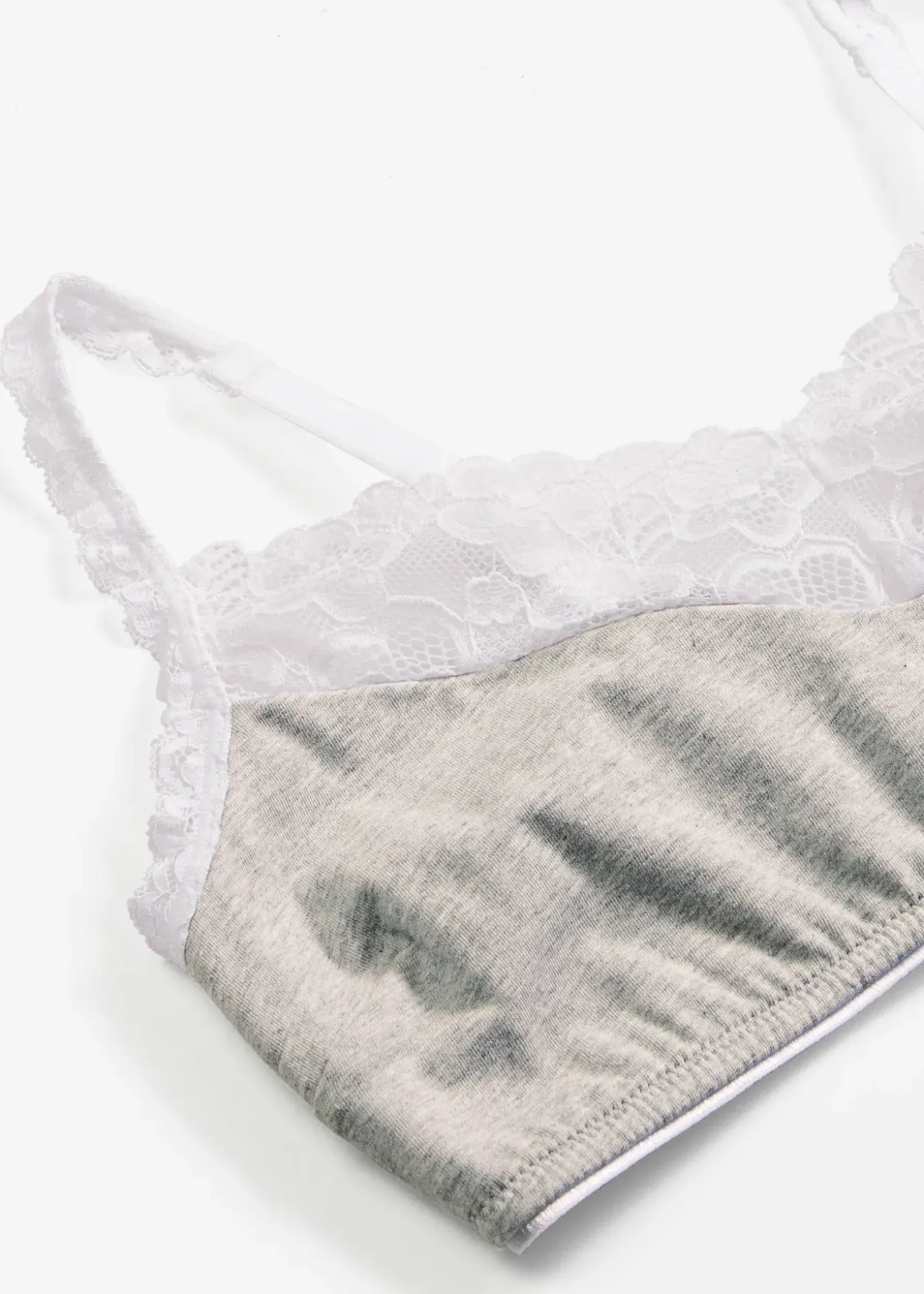 Soutien-gorge bralette sans armatures, coton et dentelle