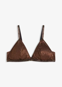 Soutien-gorge bralette triangle en matière brillante