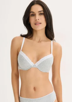 Soutien-gorge coton à coques, armatures et dentelle