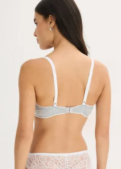 Soutien-gorge coton à coques, armatures et dentelle