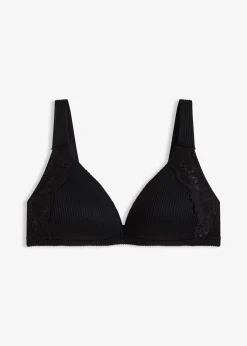 Soutien-gorge côtelé à coques, sans armatures