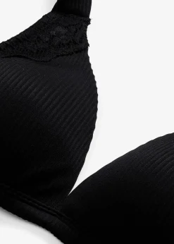 Soutien-gorge côtelé à coques, sans armatures