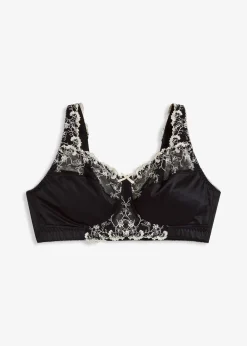 Soutien-gorge de maintien sans armatures, bretelles rembourrées et broderies