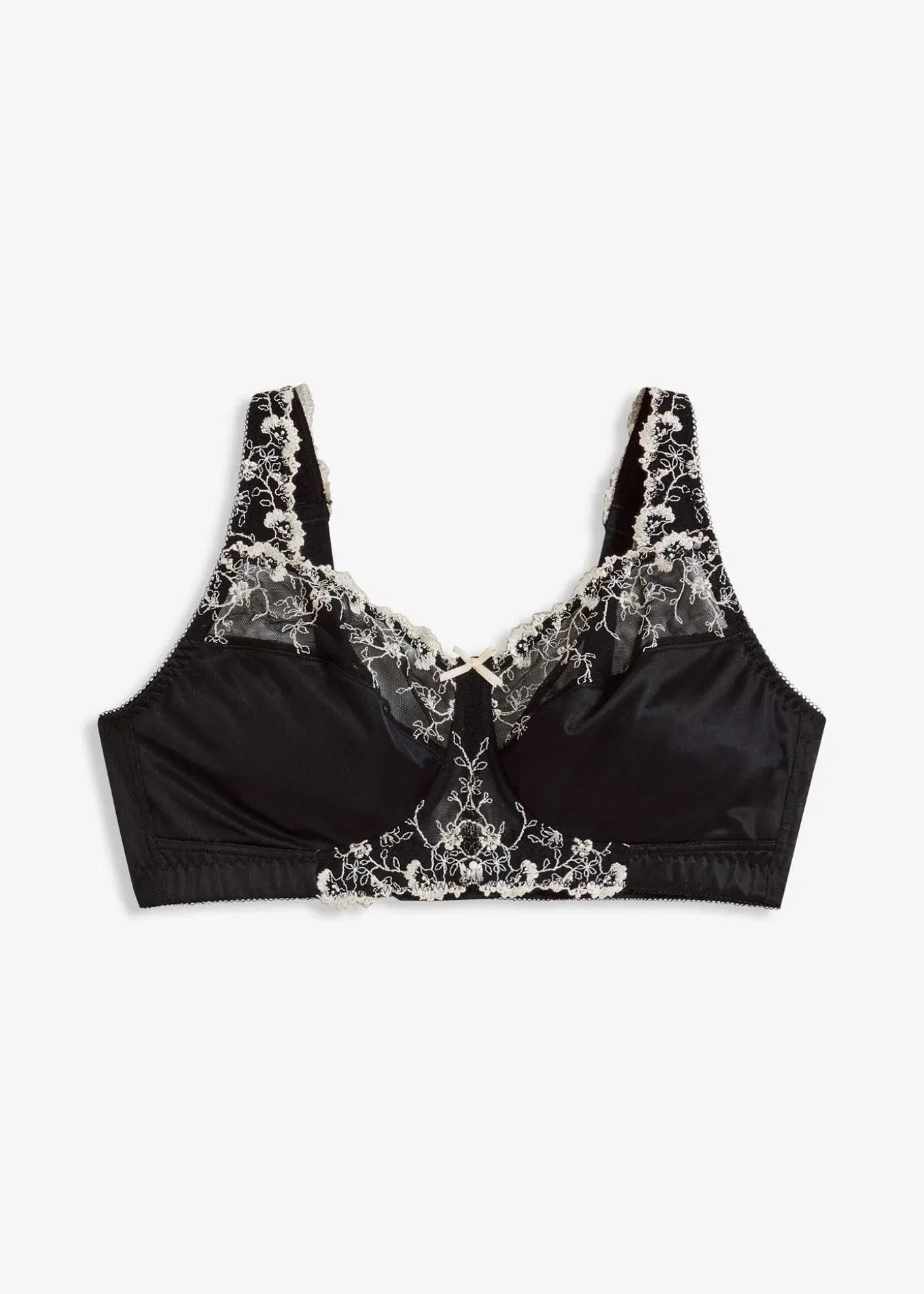 Soutien-gorge de maintien sans armatures, bretelles rembourrées et broderies