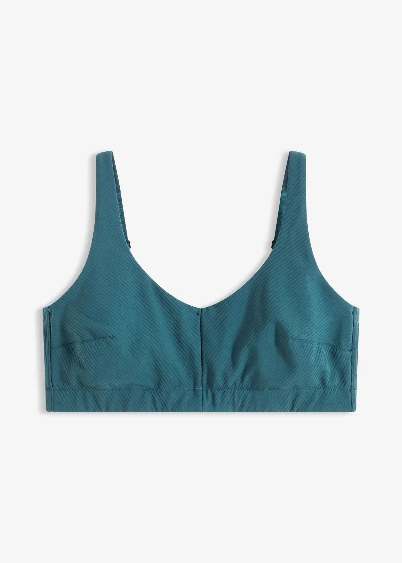 Soutien-gorge de sport en matière côtelée, maintien léger