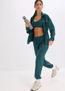 Soutien-gorge de sport en matière côtelée, maintien léger