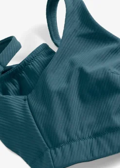 Soutien-gorge de sport en matière côtelée, maintien léger