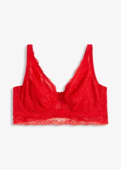 Soutien-gorge minimiseur à armatures en dentelle ornée de sequins discrets