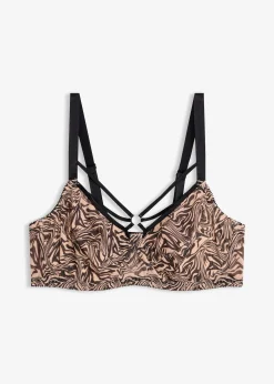 Soutien-gorge minimiseur avec bijou et mesh imprimé