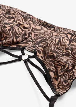 Soutien-gorge minimiseur avec bijou et mesh imprimé