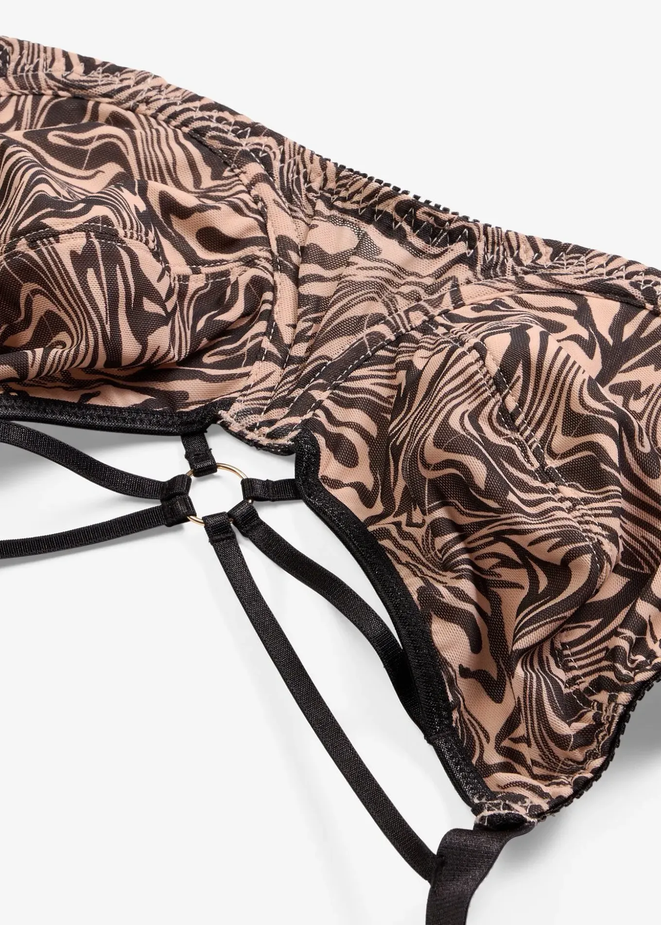 Soutien-gorge minimiseur avec bijou et mesh imprimé