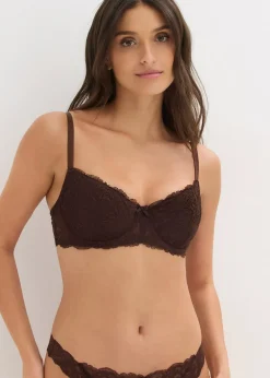Soutien-gorge semi-rembourré à armatures et dentelle