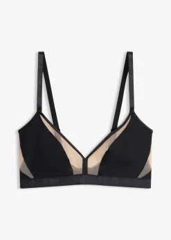 Soutien-gorge triangle sans armatures bi-matière