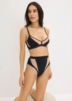 Soutien-gorge triangle sans armatures bi-matière