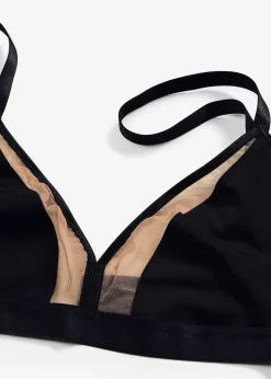 Soutien-gorge triangle sans armatures bi-matière