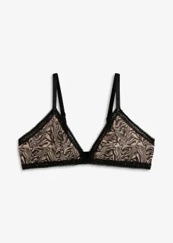 Soutien-gorge triangle sans armatures, en mesh imprimé