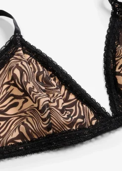 Soutien-gorge triangle sans armatures, en mesh imprimé