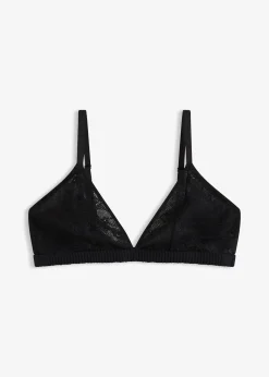 Soutien-gorge triangle, sans armatures, texture côtelée douce