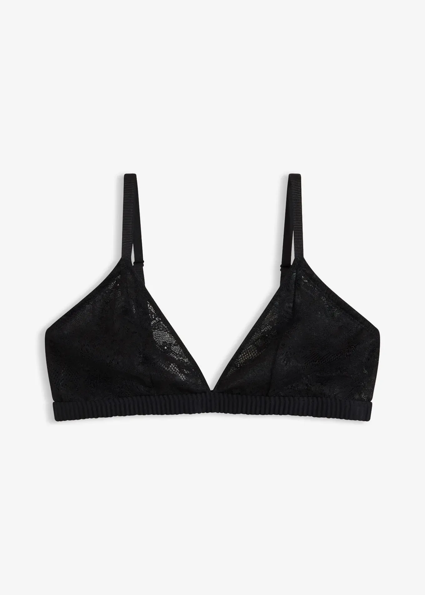 Soutien-gorge triangle, sans armatures, texture côtelée douce