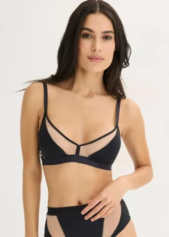 Soutien-gorge triangle sans armatures bi-matière