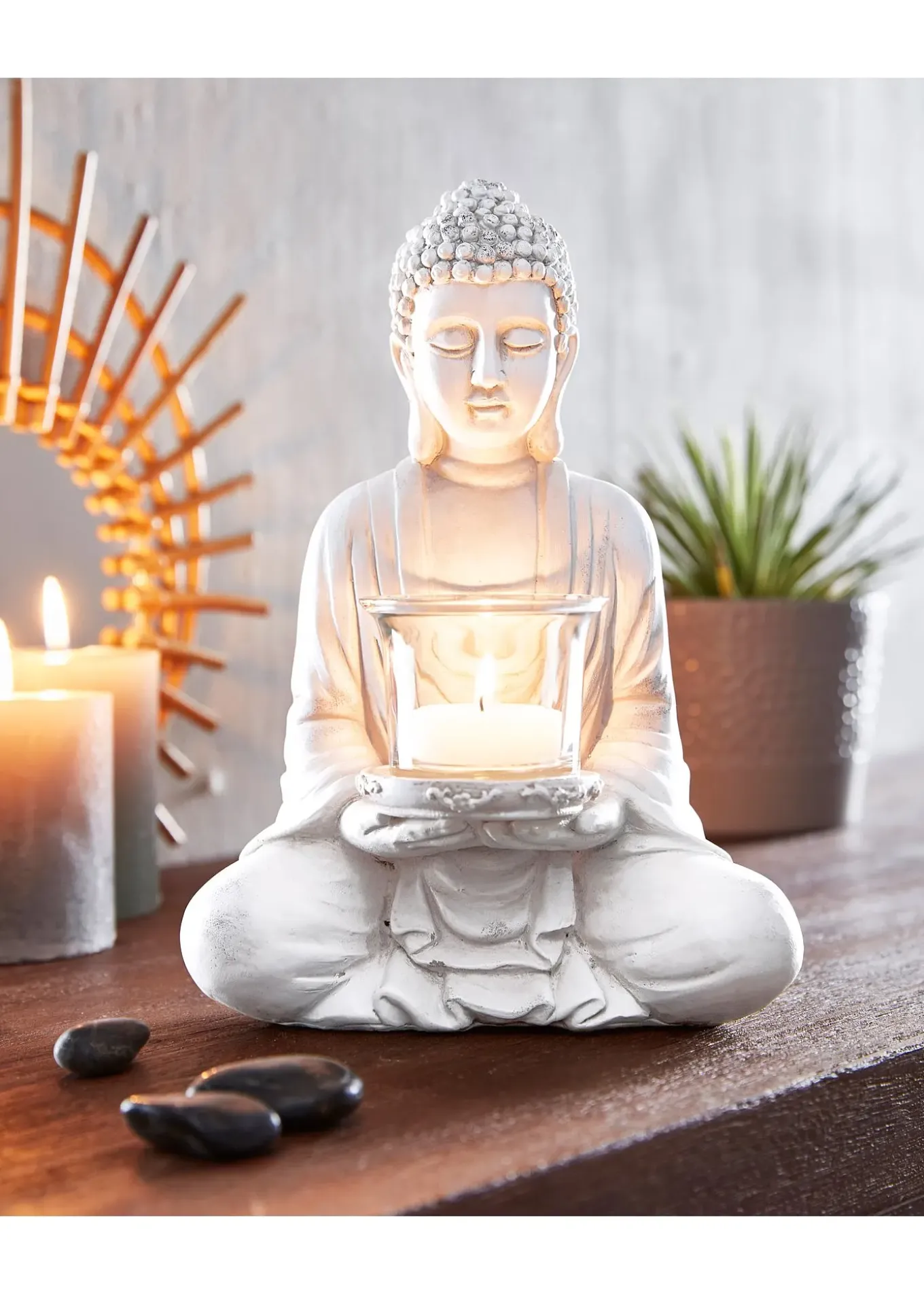 Statuette Bouddha avec photophore