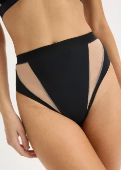 String taille haute à empiècement transparents