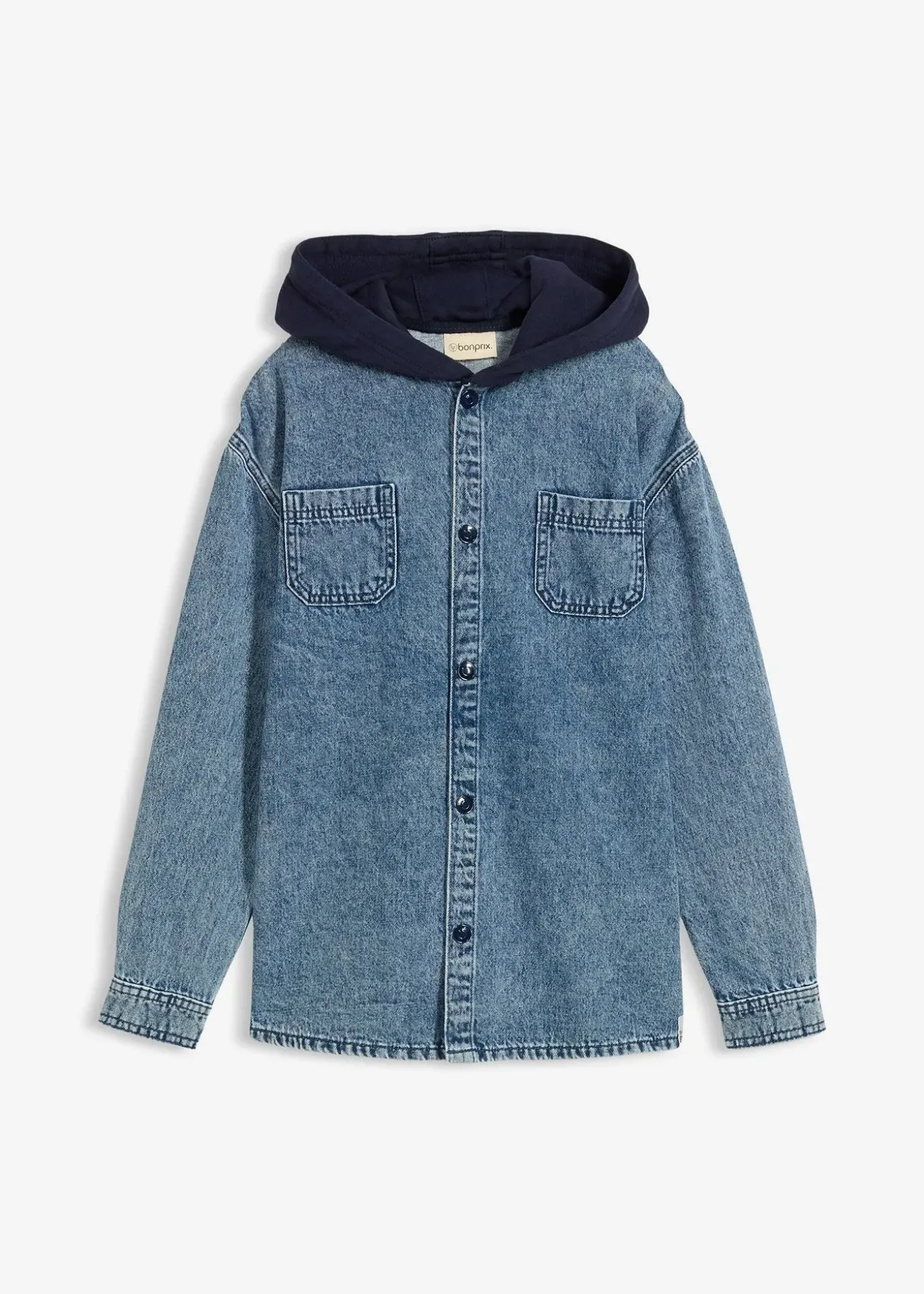 Surchemise en jean à capuche sweat