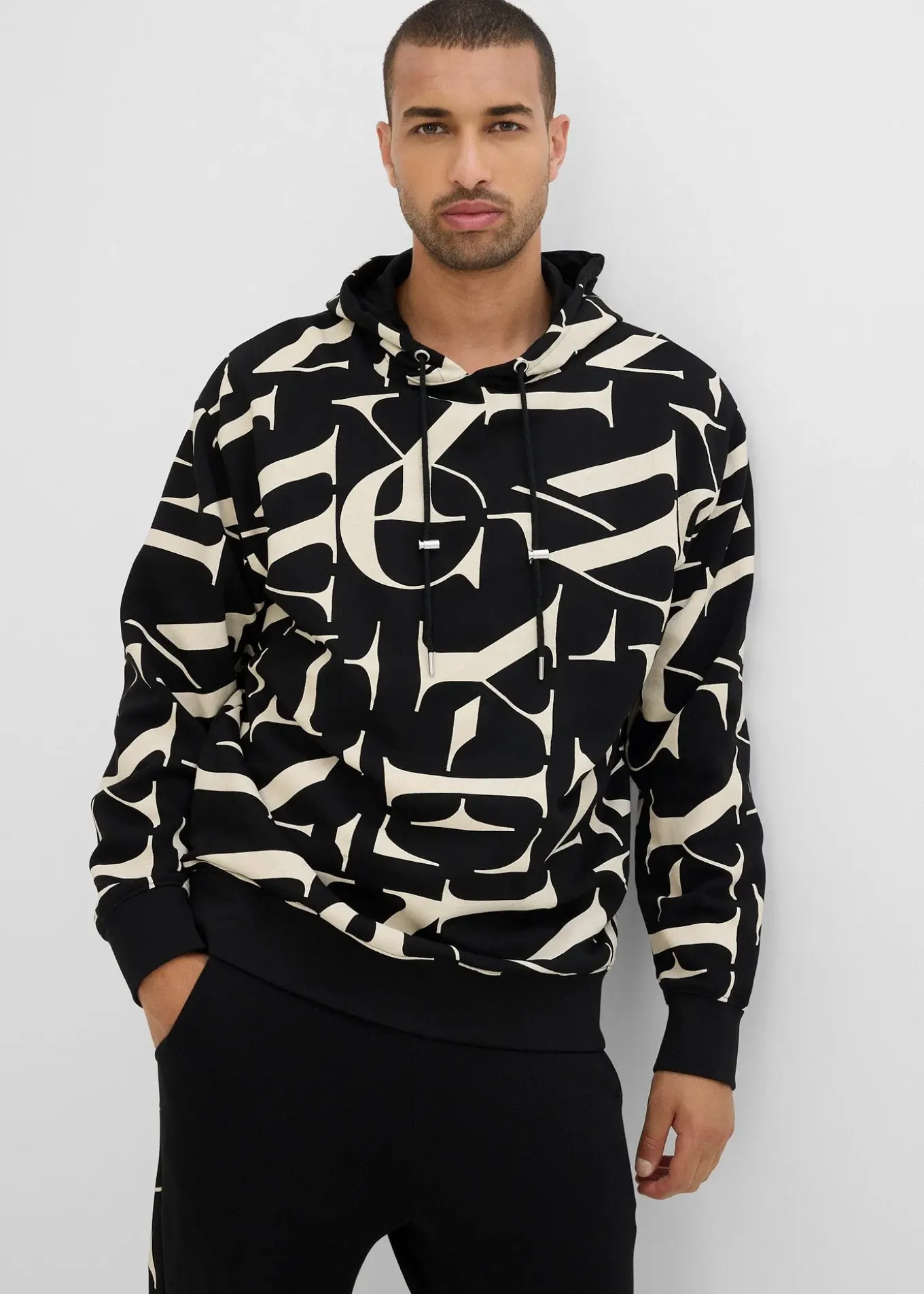 Sweat à capuche 100% coton, coupe loose