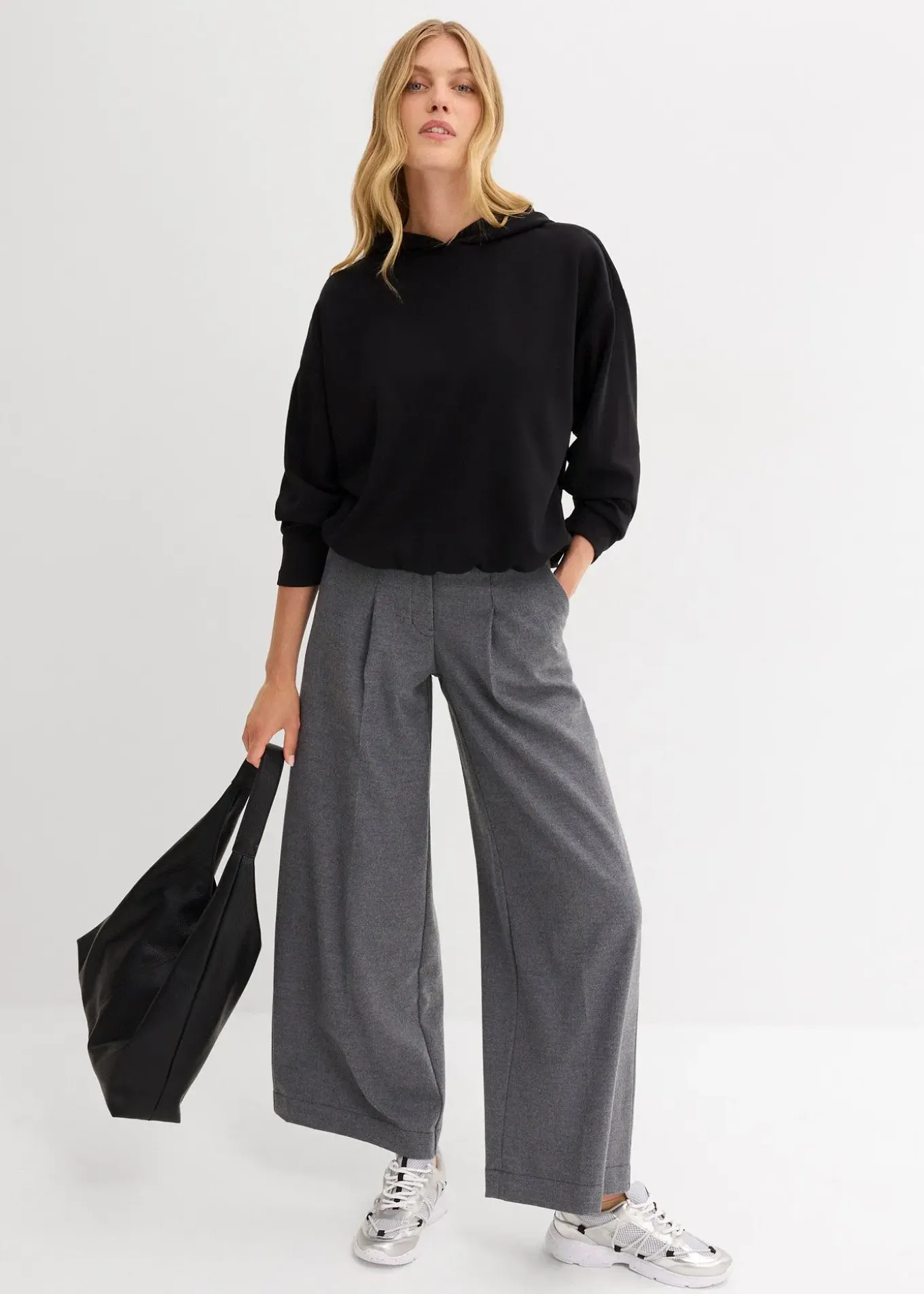 Sweat à capuche légèrement brillant en viscose mélangée