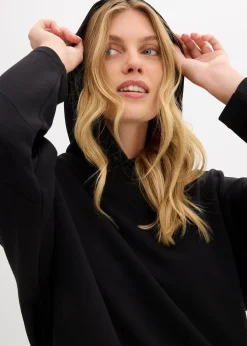 Sweat à capuche légèrement brillant en viscose mélangée