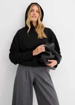 Sweat à capuche légèrement brillant en viscose mélangée