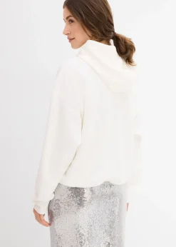 Sweat à capuche légèrement brillant en viscose mélangée