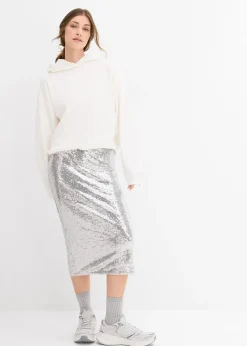 Sweat à capuche légèrement brillant en viscose mélangée