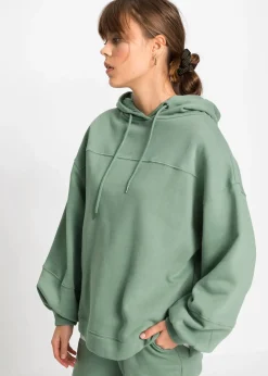 Sweat à capuche oversize en coton mélangé doux