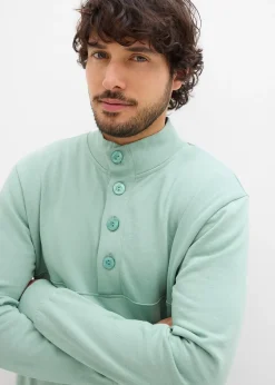 Sweat à col boutonné 100% coton