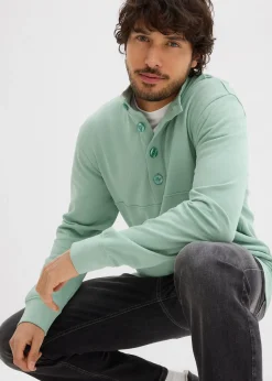 Sweat à col boutonné 100% coton