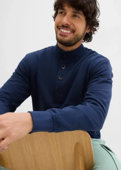 Sweat à col boutonné 100% coton