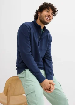 Sweat à col boutonné 100% coton