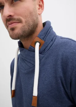 Sweat à col châle et détails enduits