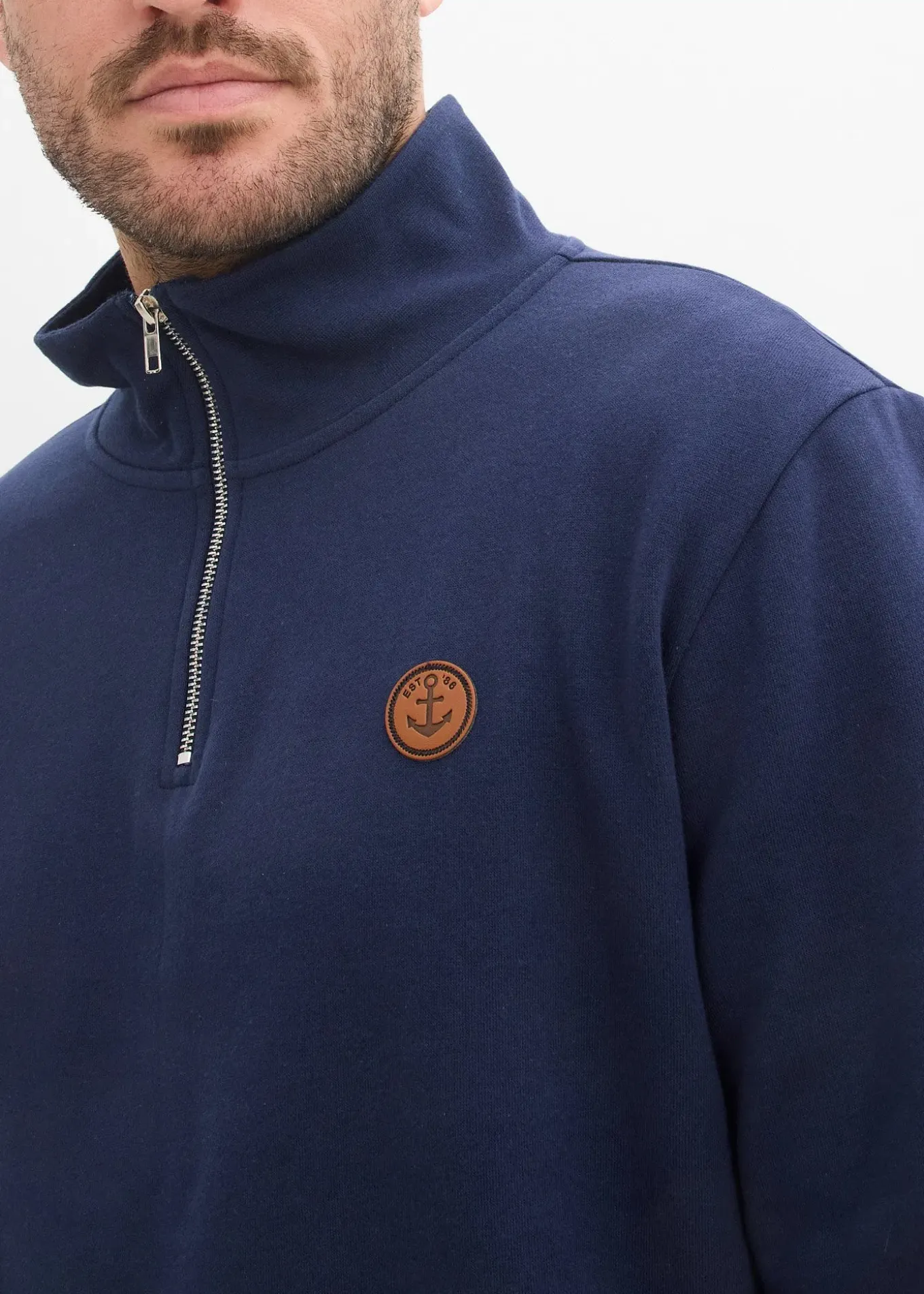 Sweat à col zippé 100% coton