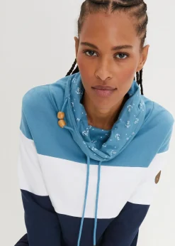 Sweat 100% coton à col imprimé