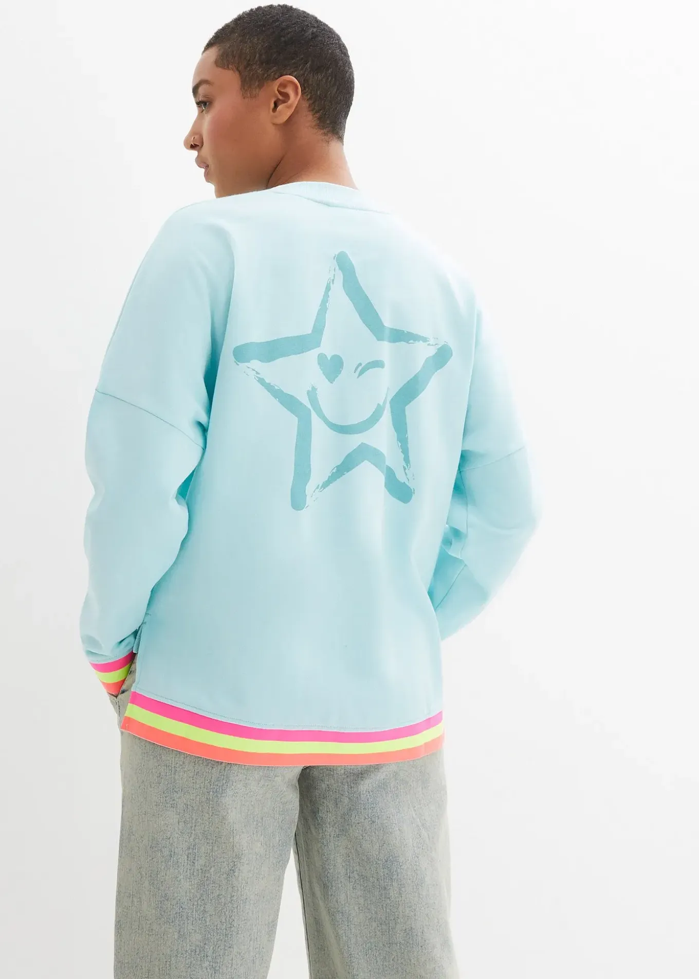 Sweat à poignets multicolores