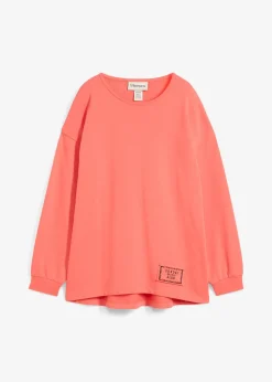 Sweat en coton mélangé, coupe courte devant longue derrière