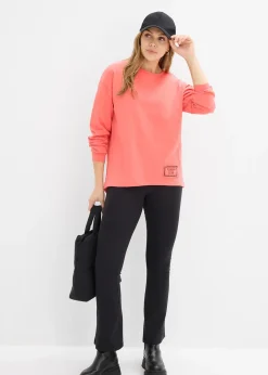 Sweat en coton mélangé, coupe courte devant longue derrière