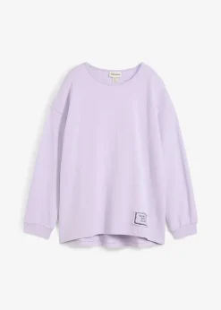 Sweat en coton mélangé, coupe courte devant longue derrière